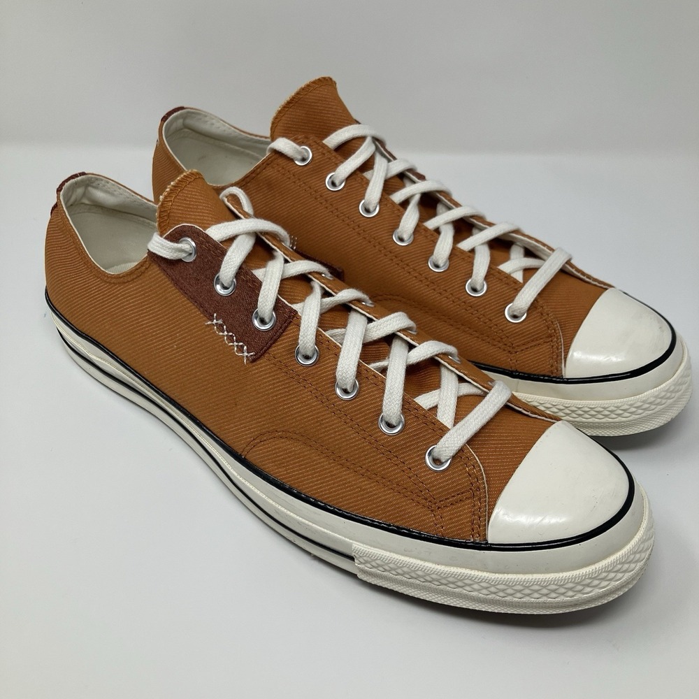 Converse Chuck 70 Low Ox Desert Patchwork Monarch Orange Ivory Men's Size 16